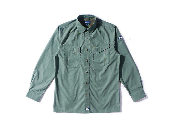 Olive Green Military Style Shirts For Police Department / Army Scratch Resistant