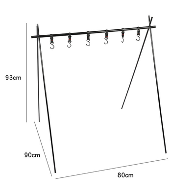 Aluminium Folding Tripod Camping Hanging Rack 800g 93*90*80cm