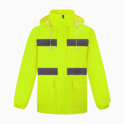Polyester Taffeta Reflective Safety Clothing Waterproof Coating High Visibility Coat