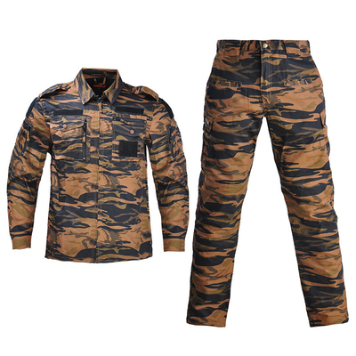 Multi-Pocket Tactical Camouflage Clothing Fine Twill Fabric Cotton blend